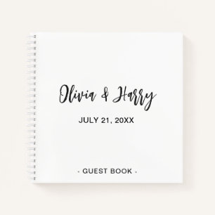 Livre d'invité de mariage simple et élégant Blan