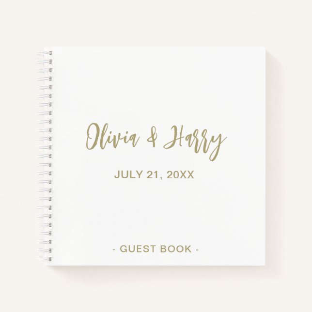 Livre d'invité de mariage simple et élégant | Blan (Devant)