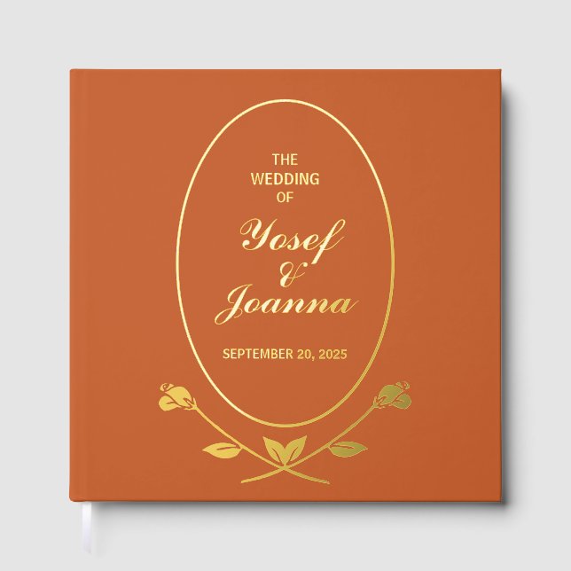 Livre d'invité de Terracotta Mariage Foil (Recto)