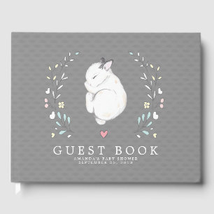Livre d'invité du Baby shower Bunny couché