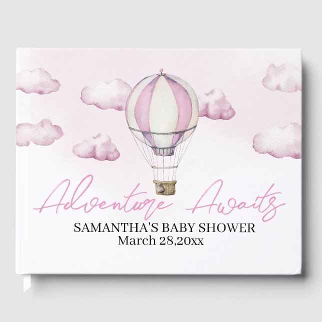 Livre d'invité du Baby shower de ballon à air chau (Recto)