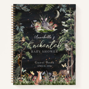 Livre d'invité du Baby shower Enchanted Forest Ani