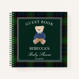Livre d'invité du baby shower vert Bearly wait