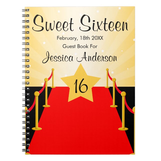 Livre d'invité du bonbon 16 de Hollywood de tapis (Devant)
