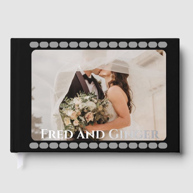 Livre d'invité du mariage de feuille de style film (Recto)