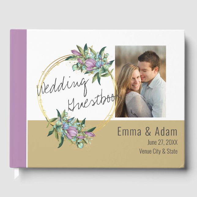 Livre d'invité du Mariage de photos botaniques vio (Recto)