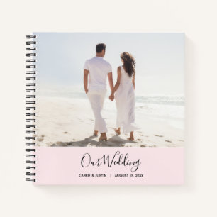 Livre d'invité du Mariage de photos rose moderne