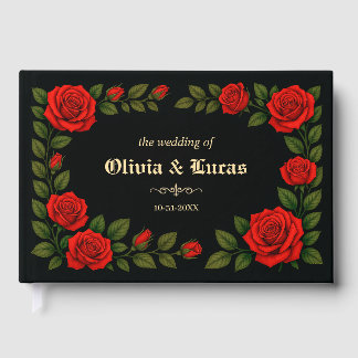Livre d'invité du Mariage gothique rose