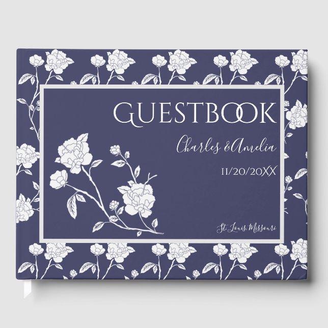 Livre d'invité du Mariage Rose de la Marine (Recto)
