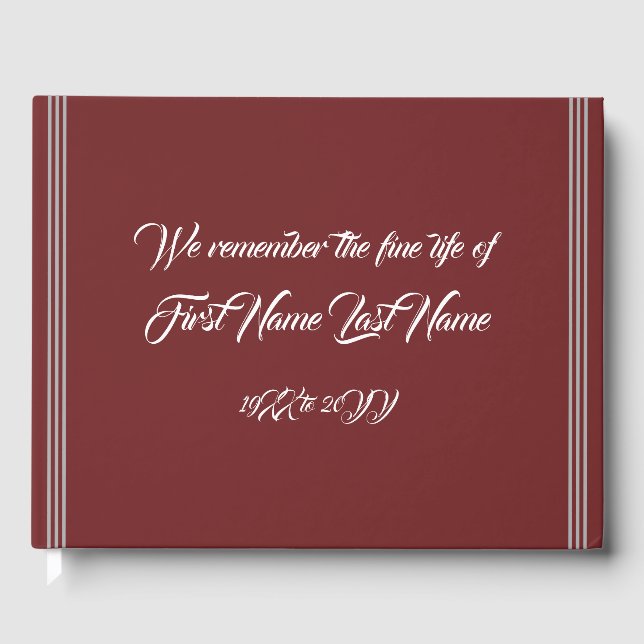 Livre d'invité du service de réveil simple et tris (Recto)