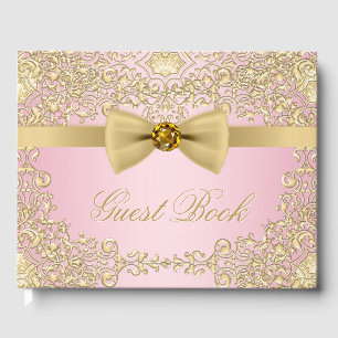 Livre d'invité élégant de rose et d'or