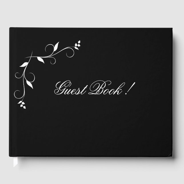 Livre d'invité en design noir et blanc (Recto)