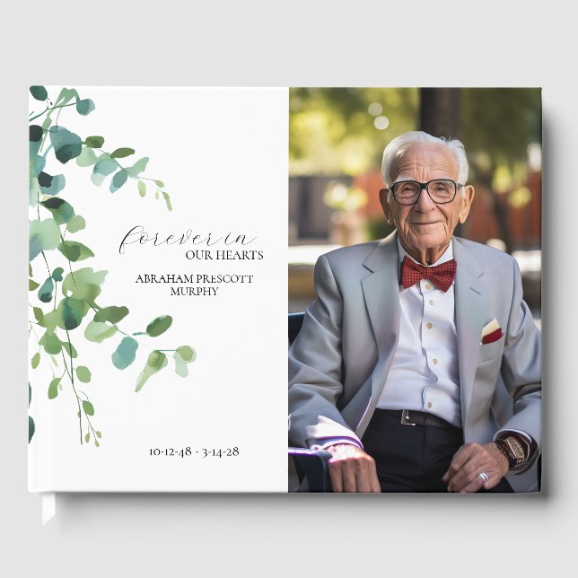 Livre d'invité Eucalyptus Photo Memorial (Recto)