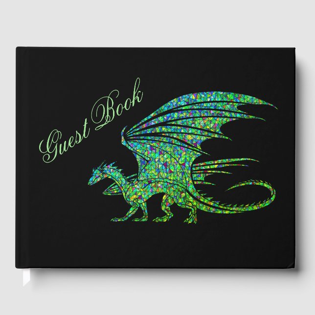 Livre d'invité Extraordinaire Mosaic Green Dragon (Recto)