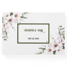 Livre d'Invité Floral Blanc