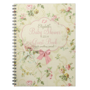 Livre d'invité floral vintage de baby shower d'ar