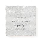Livre d'invité graduation argent nom de la parties