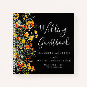 Livre d'invité Gras Black Summer Floral Mariage
