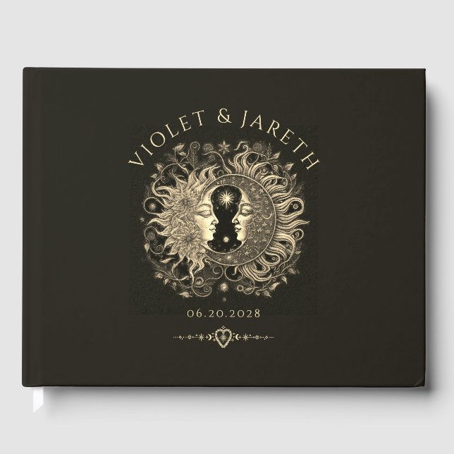 Livre d'invité Mariage Celestial Sun Moon (Recto)