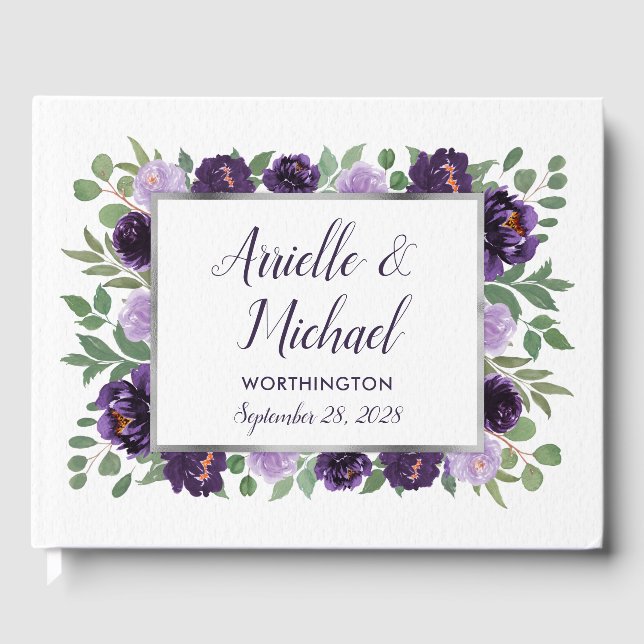Livre d'invité Mariage d'Aquarelle Florale d'Argen (Recto)