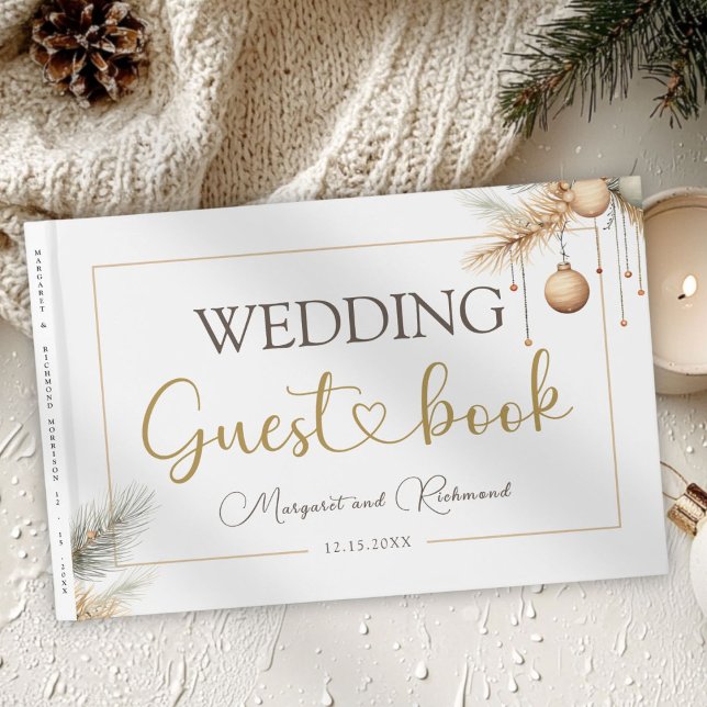 Livre d'invité Mariage de Noël élégant et moderne (Créateur téléchargé)