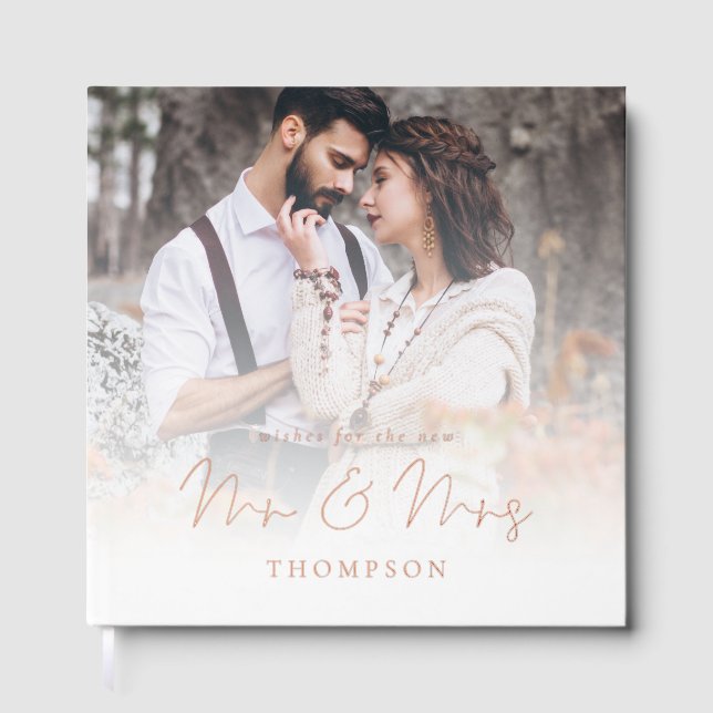 Livre d'invité Mariage de Photo Overlay moderne (Recto)