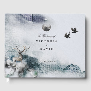 Livre d'invité Mariage Enchanted Forest Stag Moon