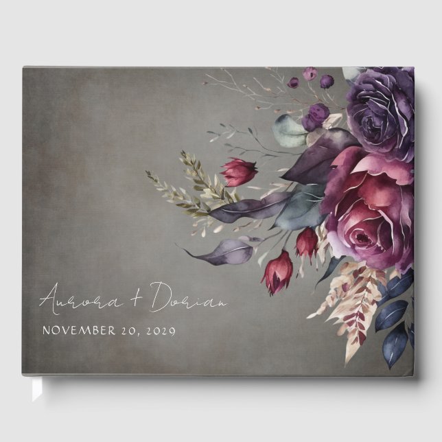 Livre d'invité Mariage Floral Aquarelle (Recto)
