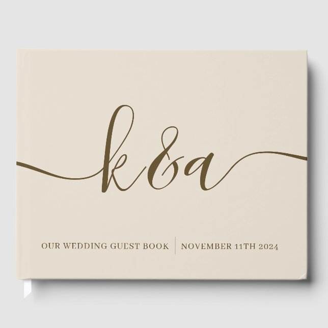 Livre d'invité Mariage monogramme (Recto)