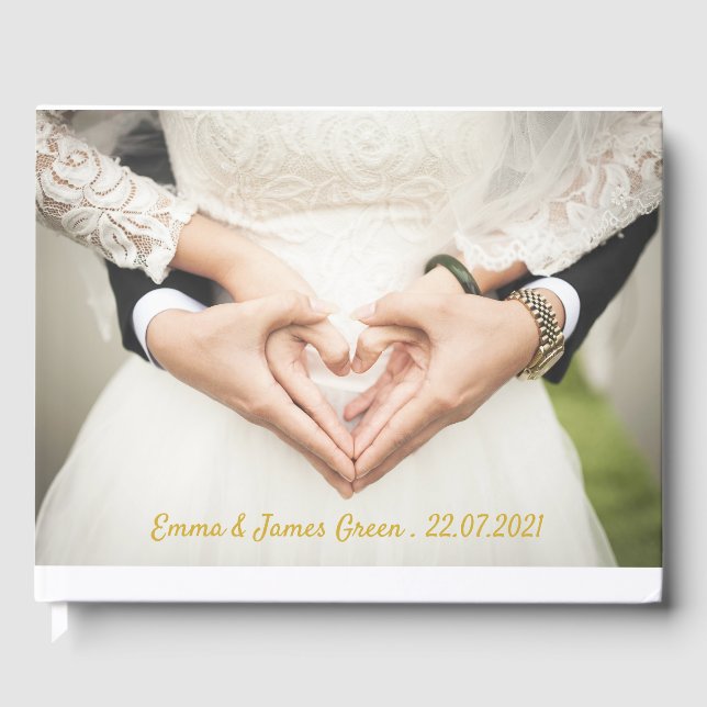 Livre d'invité Mariage photo simple et élégant (Recto)