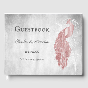 Livre d'invité Mariage Pink Peacock