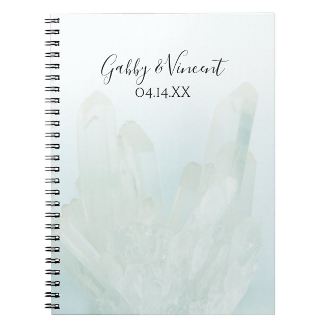 Livre d'invité Mariage sur les cristaux bleus de g (Devant)