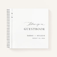 Livre d'invité Mariage unique moderne noir & blanc