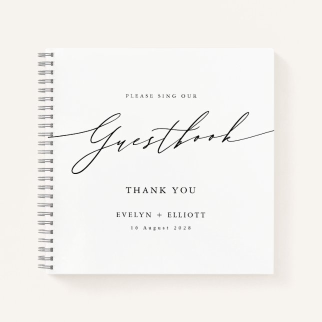 Livre d'invité minimaliste simple pour Mariage (Devant)