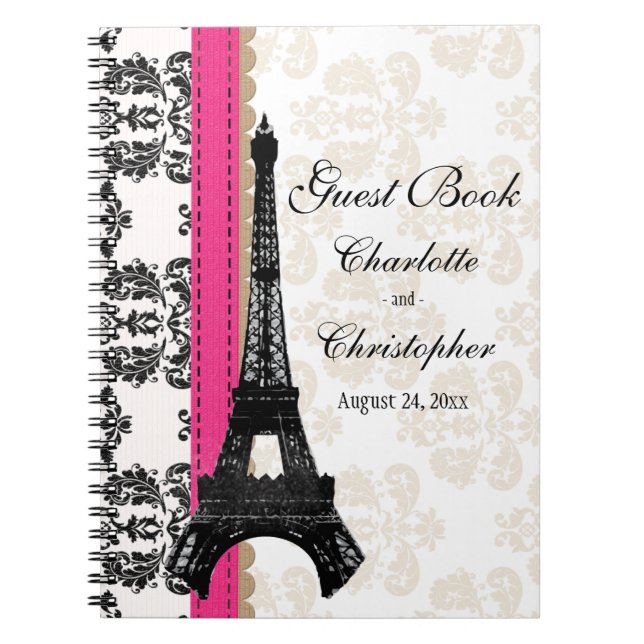 Livre d'invité parisien de mariage de Tour Eiffel (Devant)