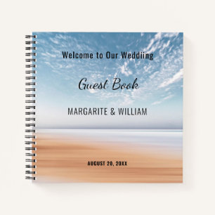 Livre d'invité personnalisé Multicolor Beach Scène