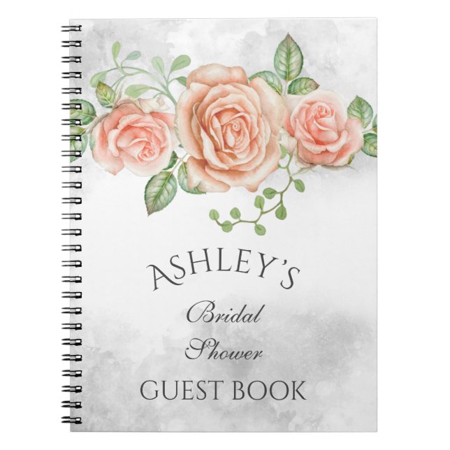 Livre d'invité personnalisé rose pâle (Devant)