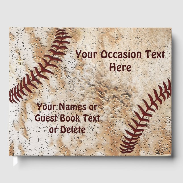 Livre d'invité personnalisé unique de baseball (Recto)