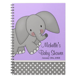 Livre d'invité pourpre mignon de baby shower