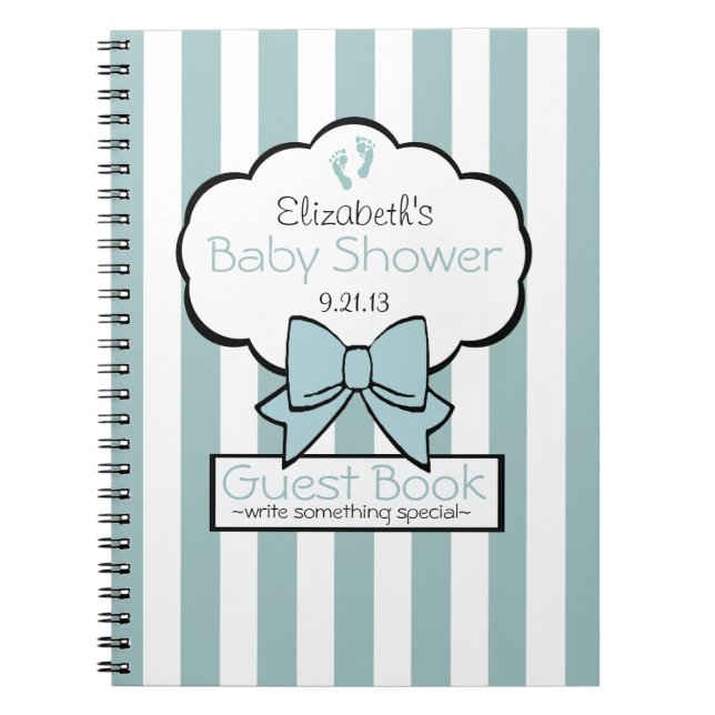 Livre d'invité rayé de baby shower (Devant)