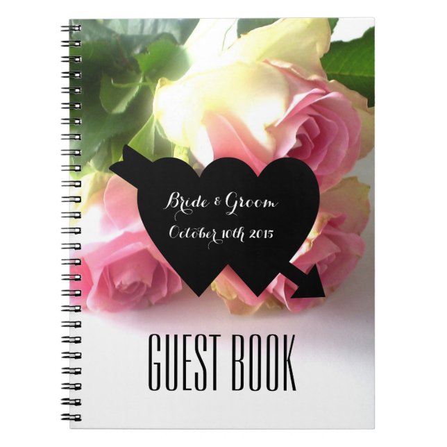 Livre d'invité romantique de mariage de photo de (Devant)