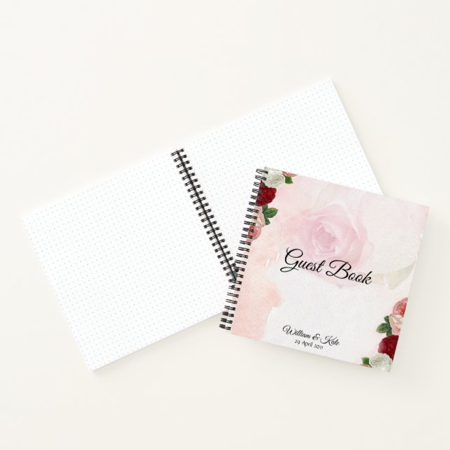 Livre d'invité Rose personnalisé (Intérieur)