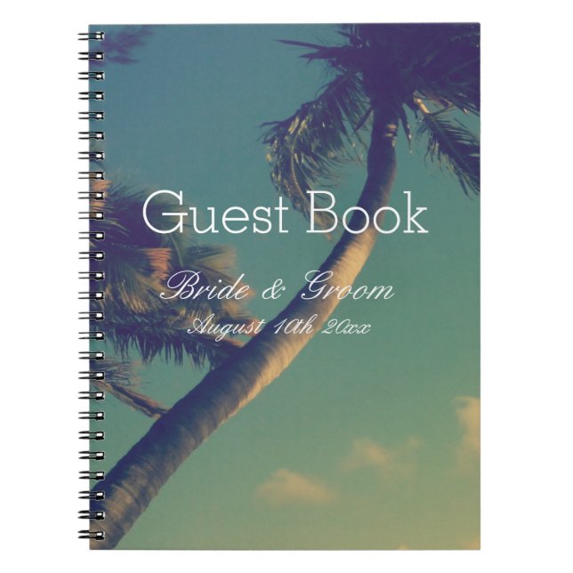 Livre d'invité tropical de mariage de destination (Devant)