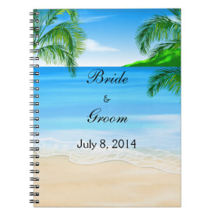 Livre d'invité tropical de mariage de plage