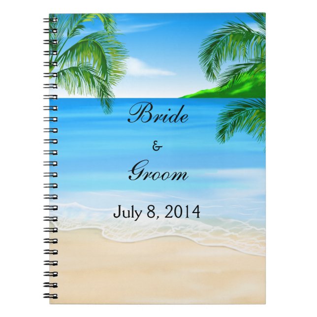 Livre d'invité tropical de mariage de plage (Devant)