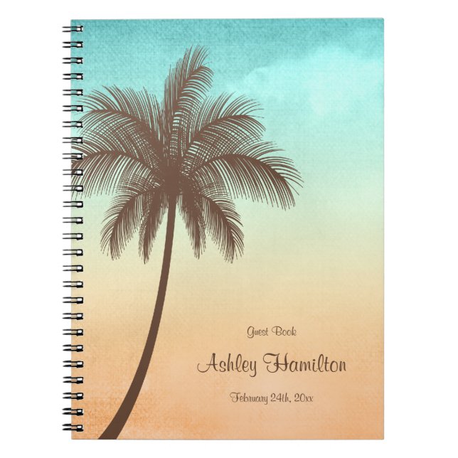 Livre d'invité tropical du bonbon 16 à palmier de (Devant)