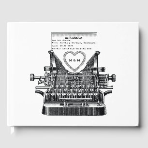Livre d'invité vintage pour Mariage de la machine 