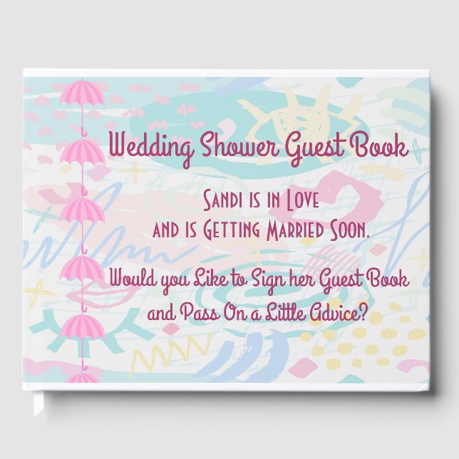 Livre d'invité wedding shower en rose (Recto)