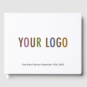 Livre d'invité White Business Logo personnalisé de