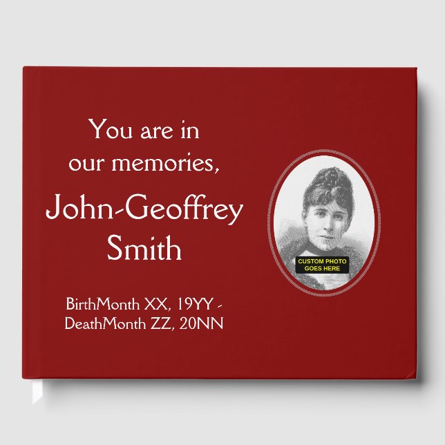 Livre d'invités commémoratif/funérailles respectab (Recto)